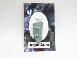現品 リッチブルーアクアオーラクォーツ ヒーリングトップペンダントトップ NO.1【Aqua・Aura・Quartz】天然石 風水 パワーストーン