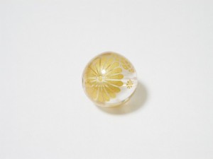 天然石プリントビーズ 天然石プリントビーズ：水晶12mm（金菊） 1個売り 天然石 風水 パワーストーン バラ売り