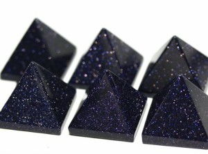 【置き石】 ピラミッド型 ブルーゴールドストーン 30mm 1個売り パワーストーン プチギフト 転勤 退職 お礼 母の日 敬老の日 クリスマス 