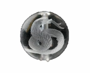 【彫刻ビーズ・彫りビーズ】水晶 白蛇 12mm 一粒売り ブラジル産 風水 パワーストーン
