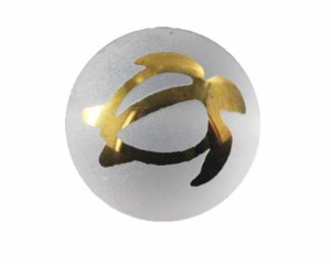 【彫刻ビーズ・彫りビーズ】 ホヌ(海亀)・水晶チタンメッキ(金色)12mm 天然石 パワーストーン