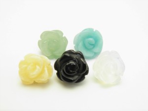 パワーストーン モチーフビーズ・薔薇 (立体) 12mm 1粒売り バラ売り 手作りにオススメ！ 天然石 パワーストーン