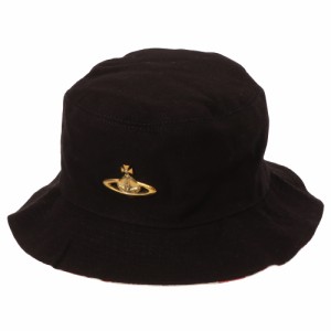 ヴィヴィアンウエストウッド 帽子 Vivienne Westwood 黒バケハ バケットハット バケツハット 【81020014-W00IW-ET】