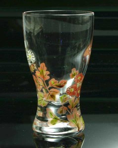 京焼き絵付け 冷酒グラス 十二ケ月花鳥図（菊）