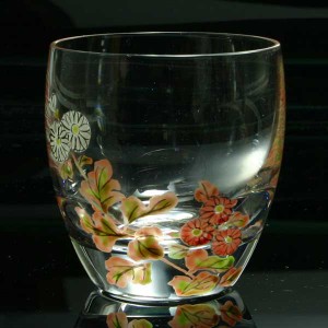 京焼き絵付け 冷酒グラス 十二ケ月花鳥図（菊）
