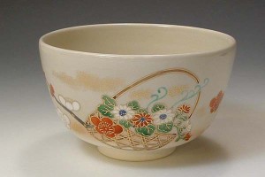 【送料無料】 京焼 清水焼 抹茶碗 花遊び（はなあそび）