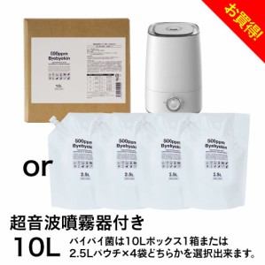 次亜塩素酸水対応加湿器 超音波式 加湿器 卓上 省エネ 大容量 4Lタイプ 次亜塩素酸水 500ppm バイバイ菌 10L パーフェクトセット 公式 次