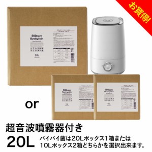 次亜塩素酸水対応加湿器 超音波式 加湿器 卓上 省エネ 大容量 4Lタイプ 次亜塩素酸水 500ppm バイバイ菌 20L パーフェクトセット 公式 次