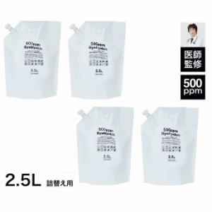 次亜塩素酸水 500ppm 10L 電解製法 バイバイ菌 2.5L×4袋セット 除菌 消臭 ウイルス 細菌 カビ 花粉 ペット臭 除菌消臭水 微酸性 公式 弱