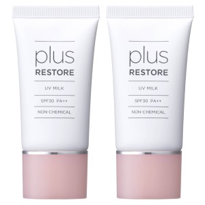 日焼け止め プラスリストア UVミルク SPF30 PA++ 30g 2個 ノンケミカル PLUSRESTORE 赤ちゃんや子供 敏感肌の方にも メール便 送料無料