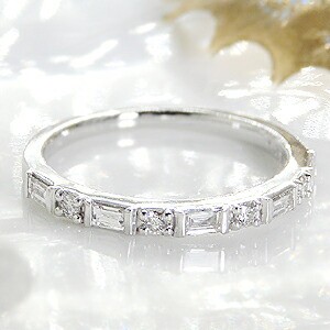 K18 WG/YG/PG バゲット カット ダイヤモンド リング【total0.25ct】 ジュエリー アクセサリー 【Hカラー・SIクラス】 ホワイトゴールド 