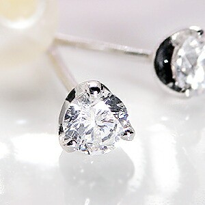 ☆pt1000【0.4ct】3本爪 ダイヤモンド ピアス！ パールキャッチ付！ ジュエリー レディース ピアス イヤリング ダイヤモンド pt1000 純プ