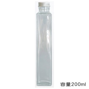 ハーバリウムボトル 『ガラスボトル角200ml キャップ銀 314103』 amifa アミファ