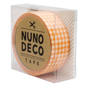 お名前ラベルシール 『NUNO DECO TAPE (ヌノデコテープ) だいだいチェック 11-846』 KAWAGUCHI カワグチ 河口