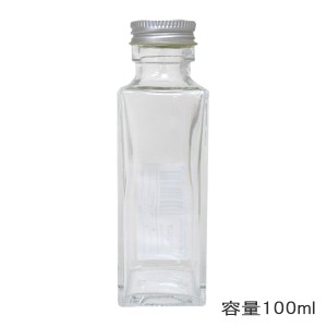 ハーバリウムボトル 『ガラスボトル角100ml キャップ銀 314107』 amifa アミファ
