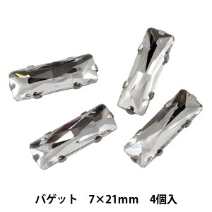 アクセサリー素材 『ガラスビジューパーツ GN-29-12S バゲット 7X21mm 4個入り』【ユザワヤ限定商品】