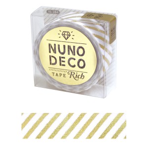 お名前ラベルシール 『NUNO DECO TAPE (ヌノデコテープ) リッチストライプ ホワイト 15-284』 KAWAGUCHI カワグチ 河口