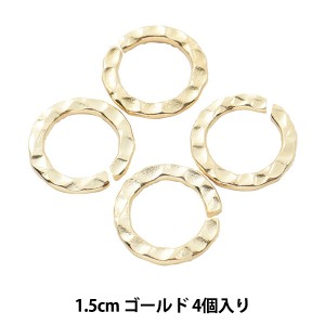 手芸金具 『デザイン丸カン 15mm ゴールド 4個入り』