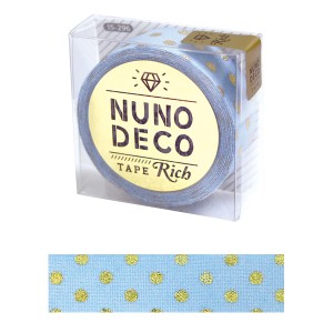 お名前ラベルシール 『NUNO DECO TAPE (ヌノデコテープ) リッチドット ブルー 15-296』 KAWAGUCHI カワグチ 河口