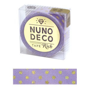 お名前ラベルシール 『NUNO DECO TAPE (ヌノデコテープ) リッチドット パープル 15-297』 KAWAGUCHI カワグチ 河口