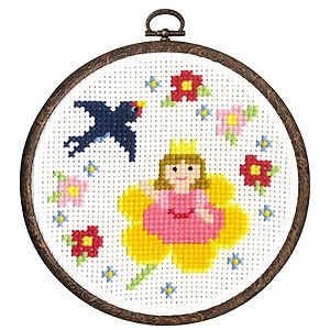 刺しゅうキット 『刺繍キット かんたんクロスステッチ ものがたりシリーズ第2弾 おやゆび姫 7363』 Olympus オリムパス