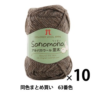 【10玉セット】秋冬毛糸 『Sonomono(ソノモノ) アルパカウール(並太) 63番色』 Hamanaka ハマナカ【まとめ買い・大口】