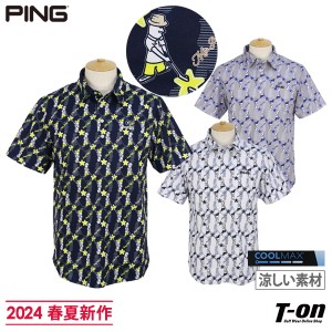 【送料無料】【メール便対応】ポロシャツ メンズ ピン PING 2024 春夏 新作 ゴルフウェア 621-4160207