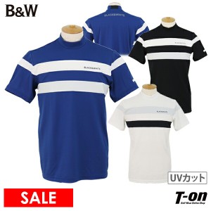 【30％OFFセール】ハイネックシャツ メンズ ブラック＆ホワイト  ホワイトライン Black＆White WHITE Line 2024 春夏 新作 ゴルフウェア 