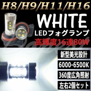 ジューク F15 LEDバルブ H8 デイライト 80W フォグランプ 白