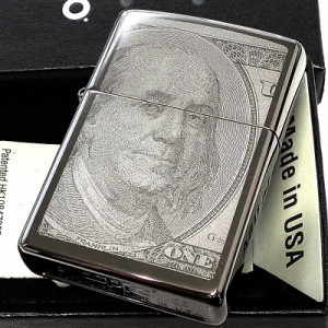 ZIPPO ライター ブラックアイス 100ドル 両面レーザー彫刻 100 Dollar ジッポ USモデル かっこいい おしゃれ USA