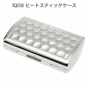 iQOS アイコス ヒートスティック専用 ケース カートリッジケース 22本収納 シルバータイル シガレットケース 鏡面 坪田パール