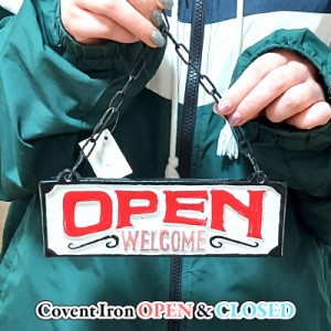 コベントアイアン ウェルカムサイン OPEN & CLOSED 店舗 お店 カフェ インテリア アメリカン雑貨 アンティーク