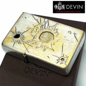 DEVIN ガスライター スケルトンガン ターボフレーム ガン痕 アンティークシルバー ユーズド加工 日本製 おしゃれ かっこいい メンズ