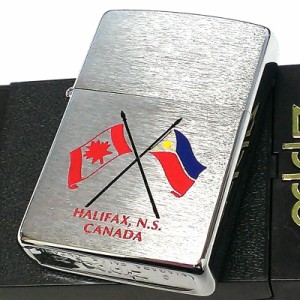 ZIPPO レア ジッポ ライター 1994年製 カナダ製 国旗 オンタリオ製 フィリピン 珍しい ビンテージ 廃盤 ヴィンテージ シルバー 