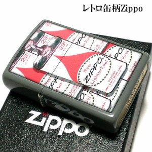 ZIPPO ライター おしゃれ ジッポ ロゴ グレー レトロ オイル缶 かわいい かっこいい 可愛い メンズ プレゼント