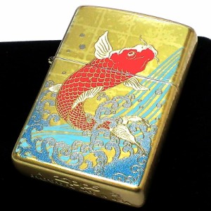 ZIPPO ライター 本金蒔絵 鯉 ジッポ 和柄 ゴールド 伝統工芸 高級 金タンク 日本 赤 かっこいい おしゃれ 渋い メンズ ギフト プレゼント