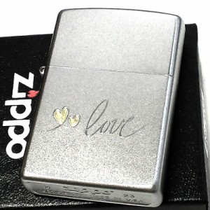 ZIPPO ライター love ハート ジッポ シルバー かわいい シンプル ラブデザイン おしゃれ レディース クロームサテーナ 女性 可愛い