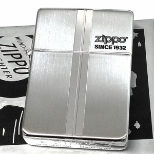 ZIPPO 1935 復刻レプリカ ダブルライン シルバー おしゃれ ジッポライター ロゴデザイン 銀 かっこいい 両面加工 シンプル 角型 メンズ 