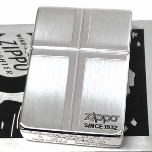 ZIPPO ライター 1935 復刻レプリカ クロスライン シルバー おしゃれ ジッポロゴ 銀 かっこいい 両面加工 シンプル 角型 メンズ