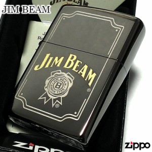 ZIPPO ライター ジムビーム レーザー 彫刻 アイスブラック ロゴ ジッポ シルバー JIM BEAM かっこいい アメリカン