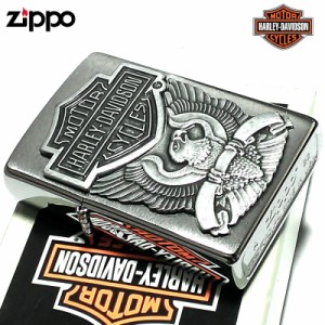 ZIPPO ハーレー ダビッドソン イーグル メタル ロゴ かっこいい ジッポ ライター 渋い シルバー おしゃれ メンズ