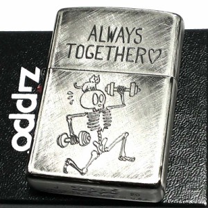 ジッポ ライター ZIPPO ユーズドフィニッシュ ALWAYS スカル 彫刻 かわいい シンプル アンティークシルバーおしゃれ かっこいい レディー