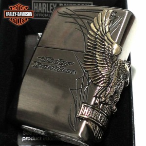 ZIPPO ライター ハーレーダビッドソン ジッポ イーグルメタル アンティークシルバー 両面加工 国内限定モデル 銀 かっこいい 鷲 おしゃれ