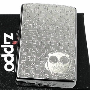 ZIPPO ふくろう ジッポ ライター 梟 かわいい メタルプレート シルバー フクロウ 可愛い お守り レディース メンズ ギフト プレゼント