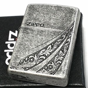 ZIPPO アラベスク ジッポ ライター ロゴ ニッケルバレル エッチング彫刻 おしゃれ 唐草 アンティークシルバー かっこいい メンズ