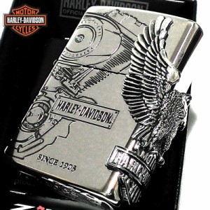 ZIPPO ハーレーダビッドソン ジッポ ライター シルバーイブシ イーグルメタル 国内限定モデル 銀 かっこいい 鷲 おしゃれ メンズ ギフト 