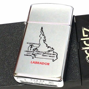 ZIPPO ライター スリム ジッポ カナダ製 1995年製 ラブラドール地方 地図 オンタリオ製 ビンテージ レア 廃盤 かっこいい 未使用品 