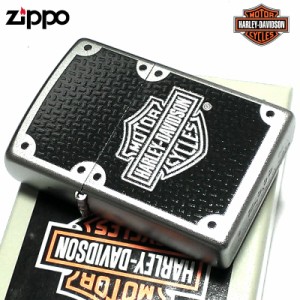 ZIPPO ライター ハーレー ダビッドソン ロゴデザイン プリント加工 カーボン かっこいい ジッポ 渋い シルバー サテン仕上げ