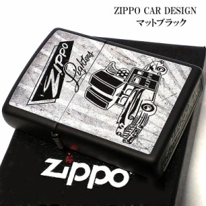 ZIPPO ライター ジッポカー ジッポ おしゃれ マットブラック 車 黒 定番 プリント 艶消し黒 かっこいい ロゴ レディース メンズ 