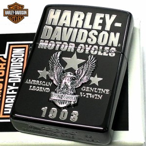 ZIPPO ハーレー ダビッドソン ジッポ ライター HARLEY-DAVIDSON かっこいい ロゴ イーグルメタル ブラックイオン 彫刻 かっこいい 